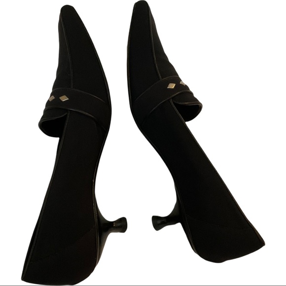 Donald Pliner Italian Black Kitten Heels Size 8.5 - Picture 3 of 12